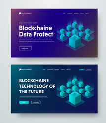 Isometric Blockchain Header vector image