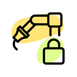 lock system inbuilt in mechanical arm vector image