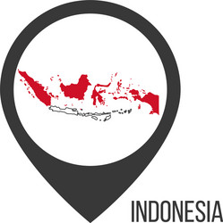 map pointers with contry indinesia flag vector image