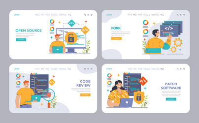 open source web banner or landing page set vector image