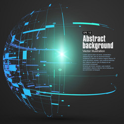 Point line surface formed wireframe sphere science vector