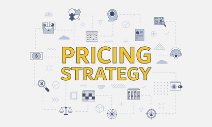 pricing strategy concept with icon set big vector image