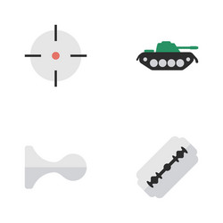 set of simple offense icons elements hunting vector image