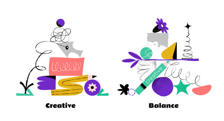 Two modern with stacked Royalty Free Vector Image