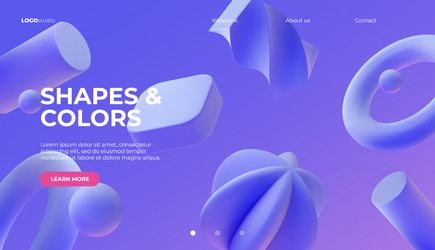 3d background with matt violet shapes vector image