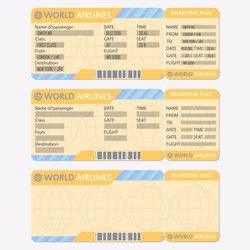 Airline or plane ticket template boarding pass Vector Image