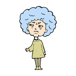 Comic cartoon old lady vector