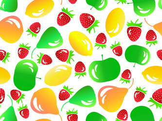 fruit seamless pattern with lemons apples pears vector image