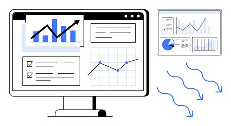 interactive data analytics dashboard with charts vector image
