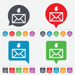 mail receive icon envelope symbol get message vector image