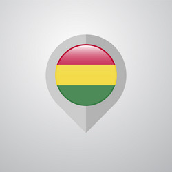 map navigation pointer with bolivia flag design vector image