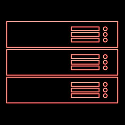 neon server red color flat style image vector image