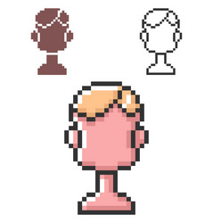 pixel icon child user picture in three vector image