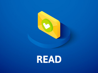 read isometric icon isolated on color background vector image