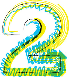 sketch font number 2 vector image
