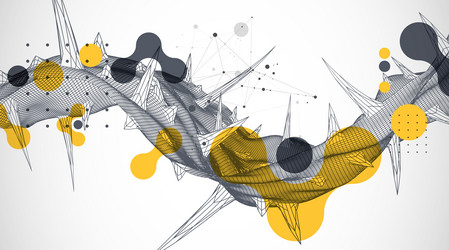 wireframe science background with plexus effect vector image