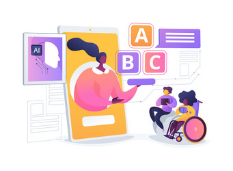 ai personalized learning for disabilities abstract vector image