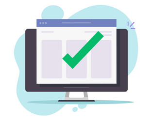 check mark notice message complete on website vector image