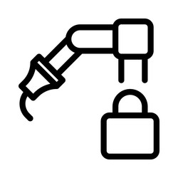 lock system inbuilt in mechanical arm vector image