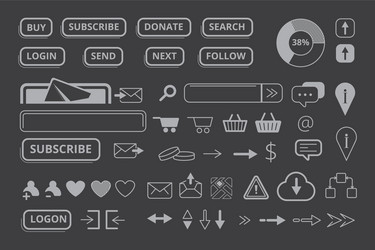 set of elements for e-market web site vector image