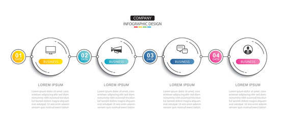 Timeline Circle with Data Numbers vector image