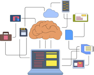 artificial intelligence integration diagram vector image