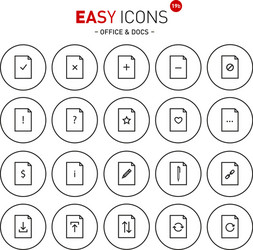 easy icons docs vector image