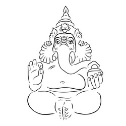 ganapati meditation in lotus pose Vector Image