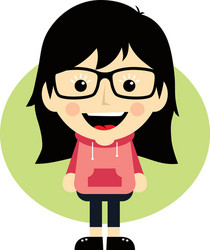 geek cartoon nerd character vector image