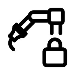 lock system inbuilt in mechanical arm vector image