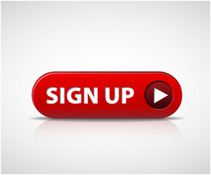 Red Sign Up Button with Shadow vector image