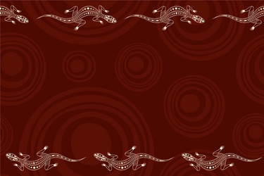 seamless horizontal border pattern with lizards vector image