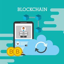 smartphone cloud reload bitcoin blockchain vector image