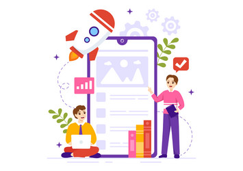 software testing with application engineering vector image
