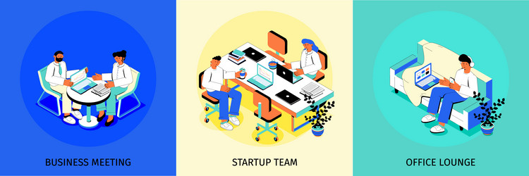 business people isometric concept vector