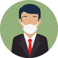 businessman using face mask in frame circular vector image