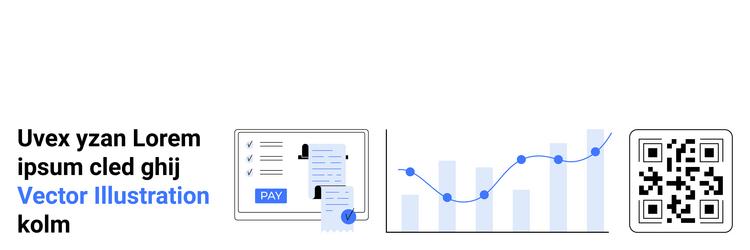 financial data analysis with qr codes and digital vector image