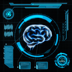 Futuristic Brain Scan Interface vector image