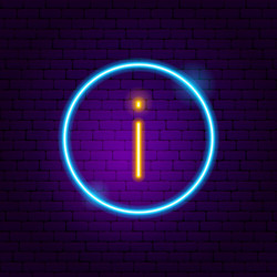 Information button neon sign vector