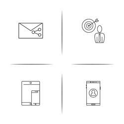 internet of things simple linear icons set vector image