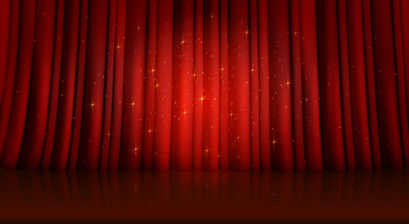 Red Curtain on Stage Vector Image