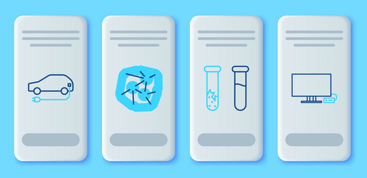 set line neural network test tube and flask vector image