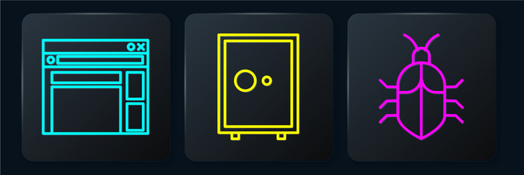 set line website template system bug concept vector image