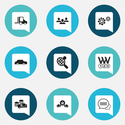 set of 9 editable complex icons includes symbols vector image