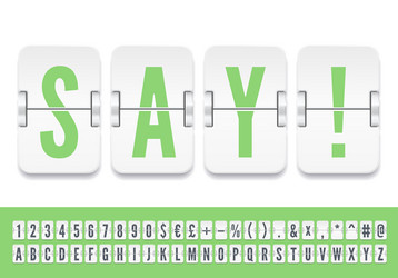 white scoreboard alphabet regular font for flight vector image