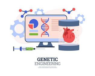 Banner about dna analysis flat style Royalty Free Vector
