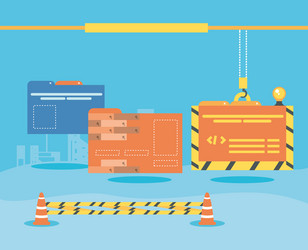 data folder with webpage under construction vector image