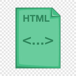 html file icon cartoon style vector image