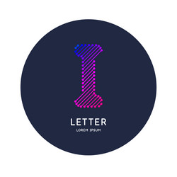 letter i latin alphabet display vector