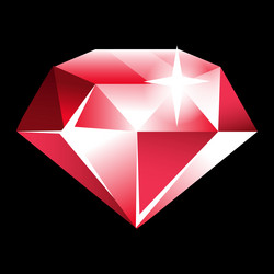 magic crystal shiny ruby jewel faceted stone vector